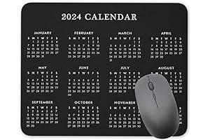 2024 Black Calendar Mouse pad 9.5 inch x 7.9 inch