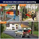 eMACROS Pairable Long Range Solar Wireless Driveway Alarm Indoor Outdoor Weatherproof Motion Sensor&Detector Security Alert System