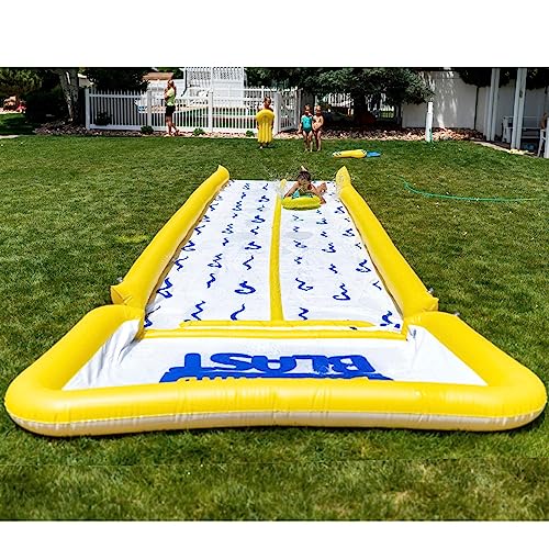 BACKYARD BLAST Giant Waterslide for Adults and Kids - Heavy Duty Large Slip Water Slide for Kids Backyard Outdoor Water Play Includes Inflatable Riders - 30ft with Bumpers