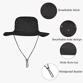 Sun Hats for Men Women Boonie Hat Foldable Fishing Hat UPF 50+ Bucket Hat for Fishing Hiking Garden Safari Beach