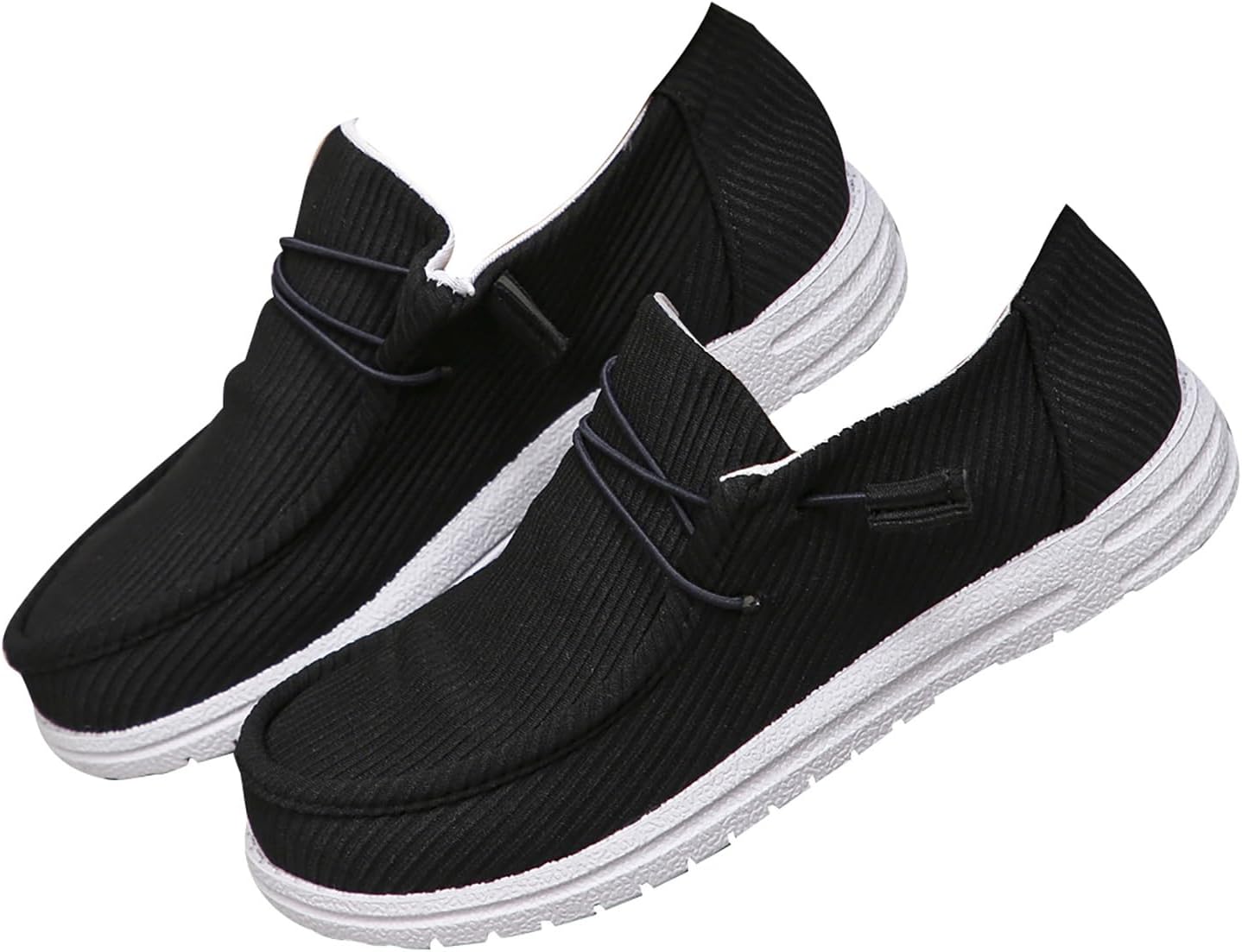 Women's Slip-on Lace-Up Loafer, Comfortable & Light-Weight Slip On Walking Shoes