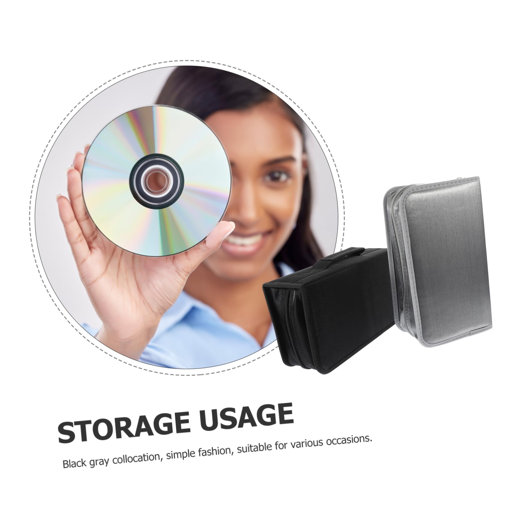 Porta CD Rigido Mercerizzato 128 Dischi 2pezzi Custodia Protettiva per Dvd e CD Musicali