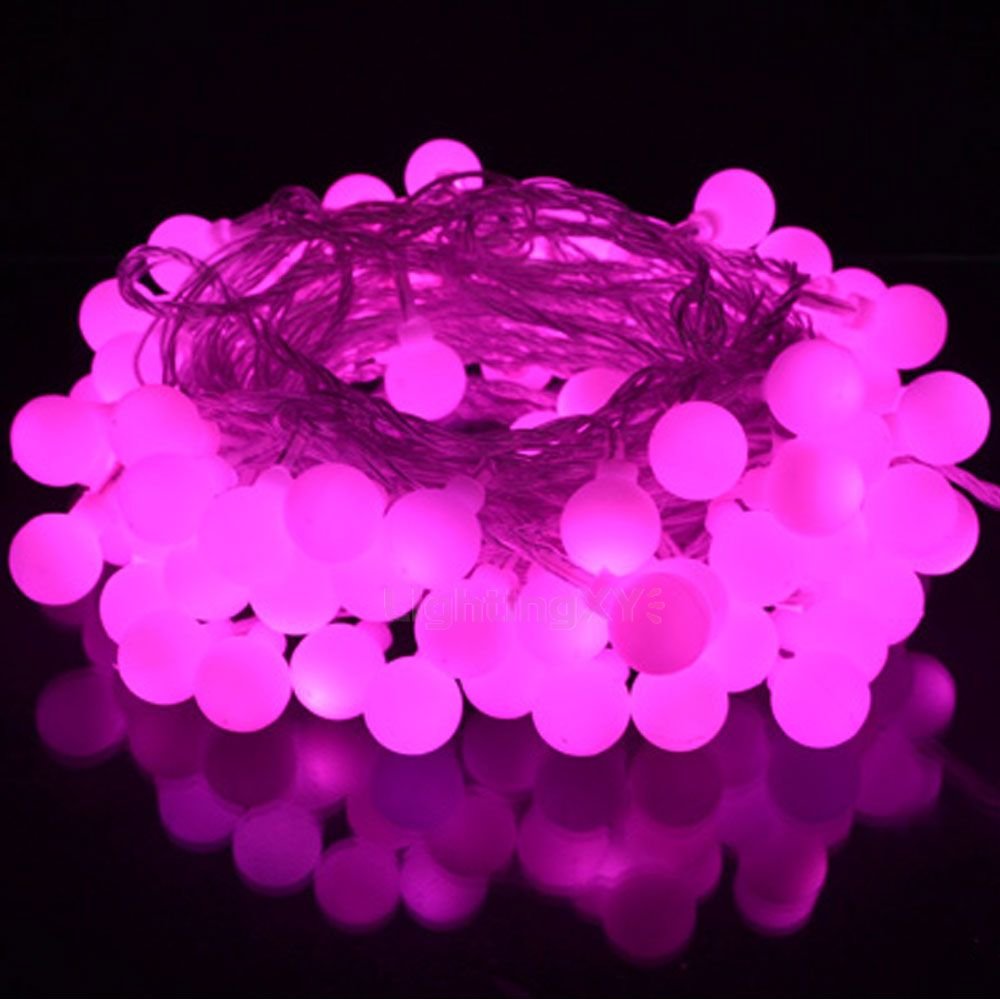 JnDee™ Battery Powered Pink Berry Ball Shaped LED Fairy Lights 4M 40LED - ON/Off/Flash Functions, Perfect for Christmas Wedding and Parties