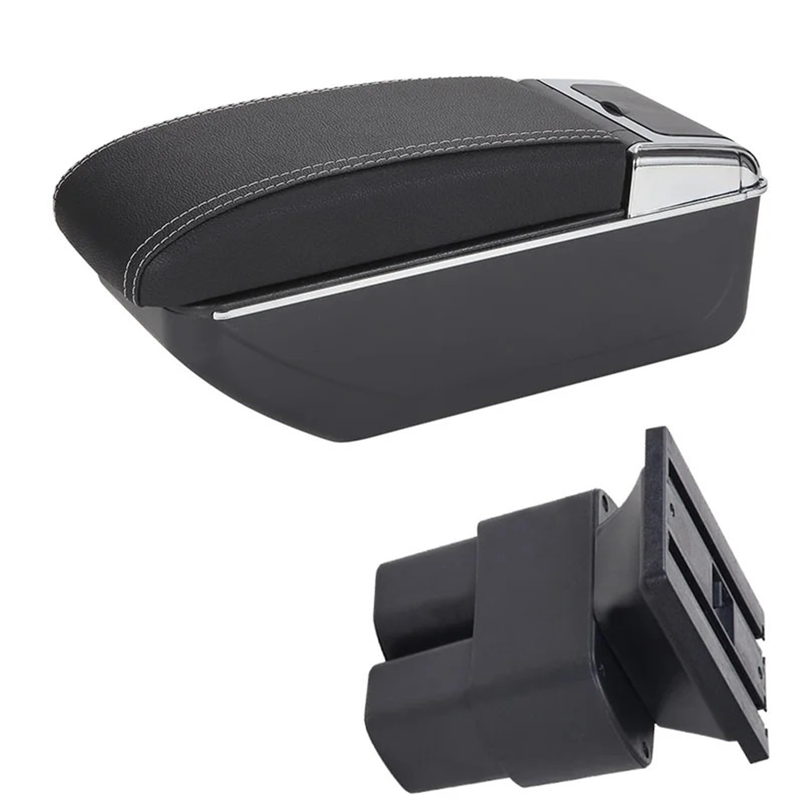 Hguvsjd Armrest Box For Nissan NV200 For Evalia 2010 2011 2012 2013 2014 2015 2016 2017 2018 2019 2020 Armrest Storage Box Retrofit Parts Car Armrests(D Black white No USB)