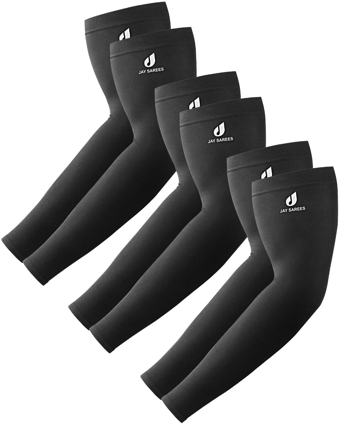 JAY SAREESArm Sleeves for Men Women Kids 3 Pairs, Compression Sleeve Cover Arms, Tattoo Cover-up Sun Sleeves UV Protection-1