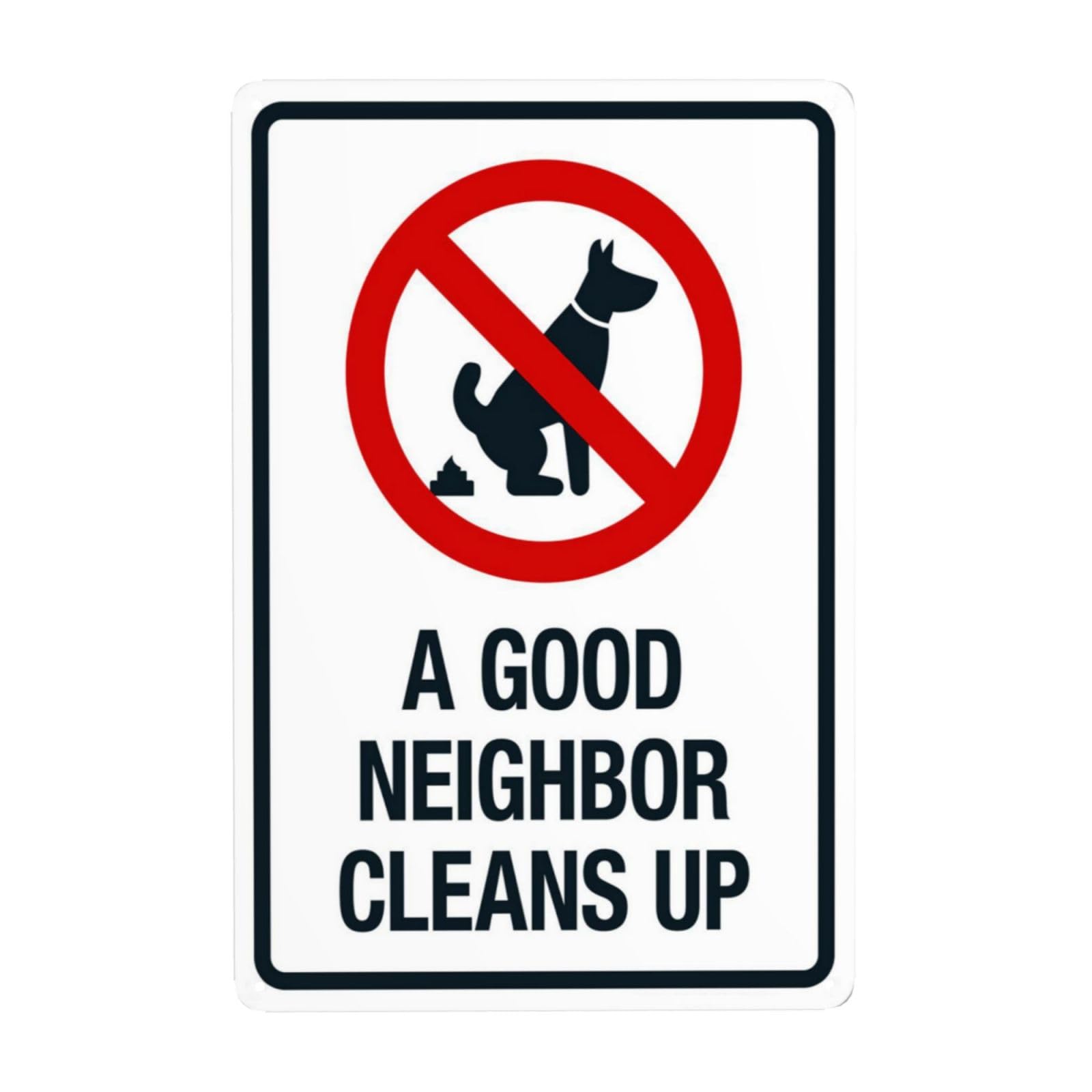 Be A Good Neighbor, Clean Up After Pets Vintage Metal Courtesy Sign 12x8 Inch