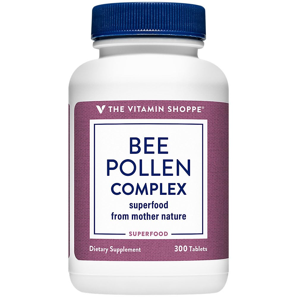 The Vitamin Shoppe Bee Pollen Complex 1,000MG, Superfood with (300 Tablets)