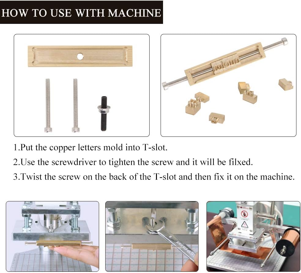 Longan Craft Leather Stamp Letters, Brass Stamping Flexible Alphabet Mold, Stamping Tools for Hot Foil Stamping Machine (T-Slot)