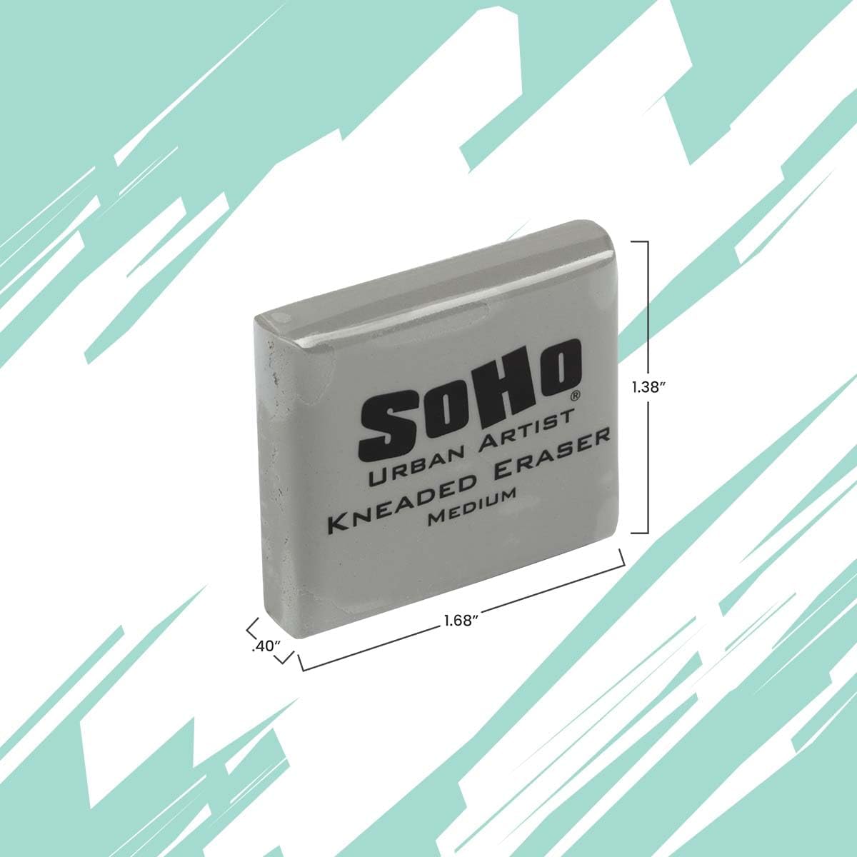 SoHo Urban Artist Medium Kneaded Eraser, Grey w/Case, 20Pk PVC & Latex Free