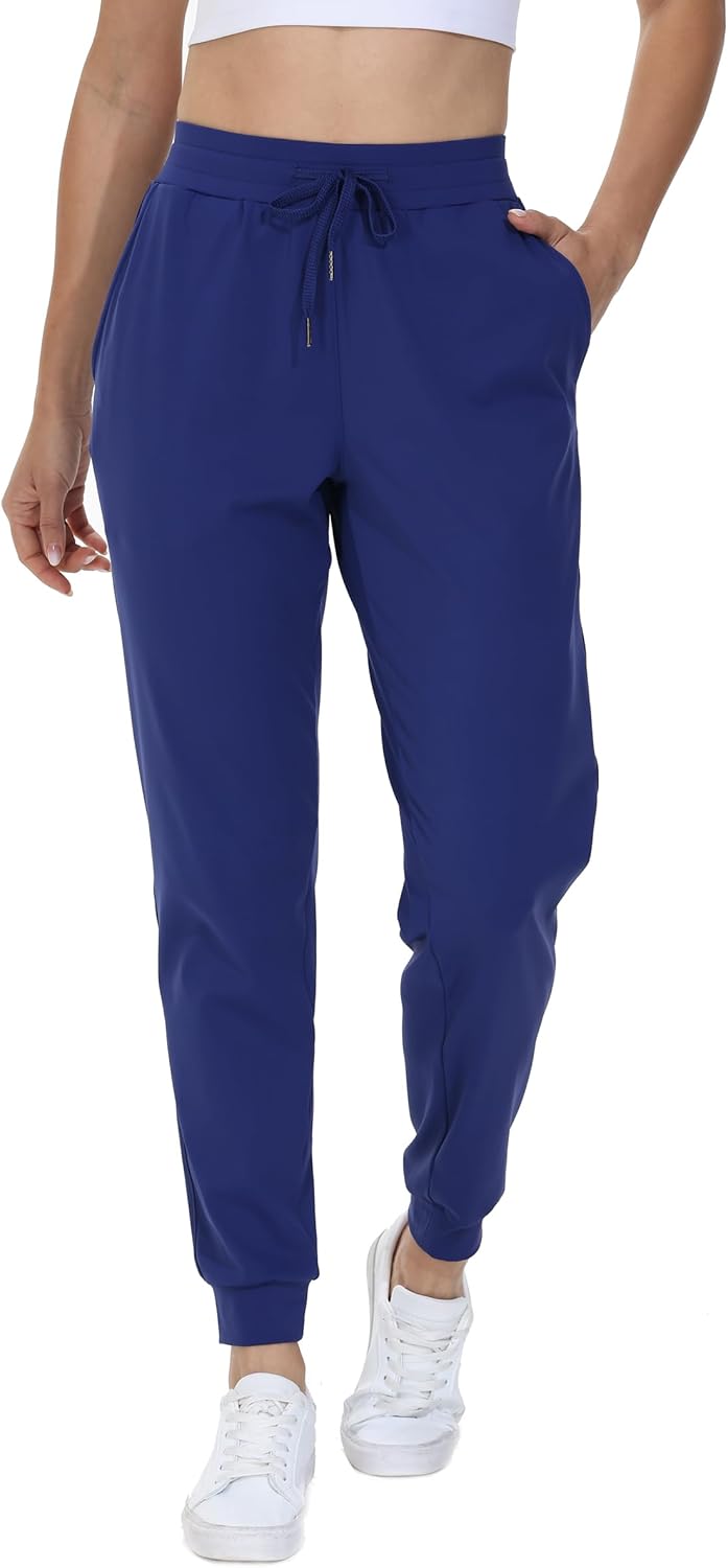 Blaosn Women Athletic Joggers Pants with Pockets Workout Running Gym Track Travel Lounge Casual Stretch Tapered Sweatpants
