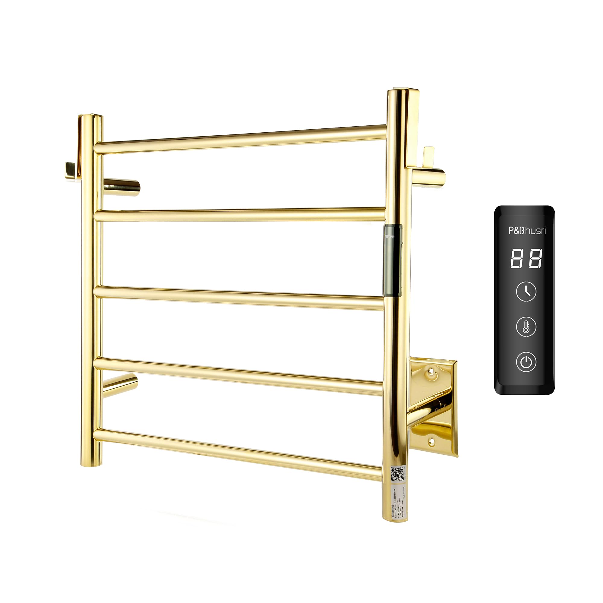 Photo 1 of ***FACTORY SEALED***
P&Bhusri 10-Bar Heated Towel Rack for Bathroom, 21.65" L x 39.4" H Electric Towel Rack with Timer and LED Indicator, Wall Mounted Towel Warmer, Stainless Steel Matte Black, Hard-Wired/Plug-in