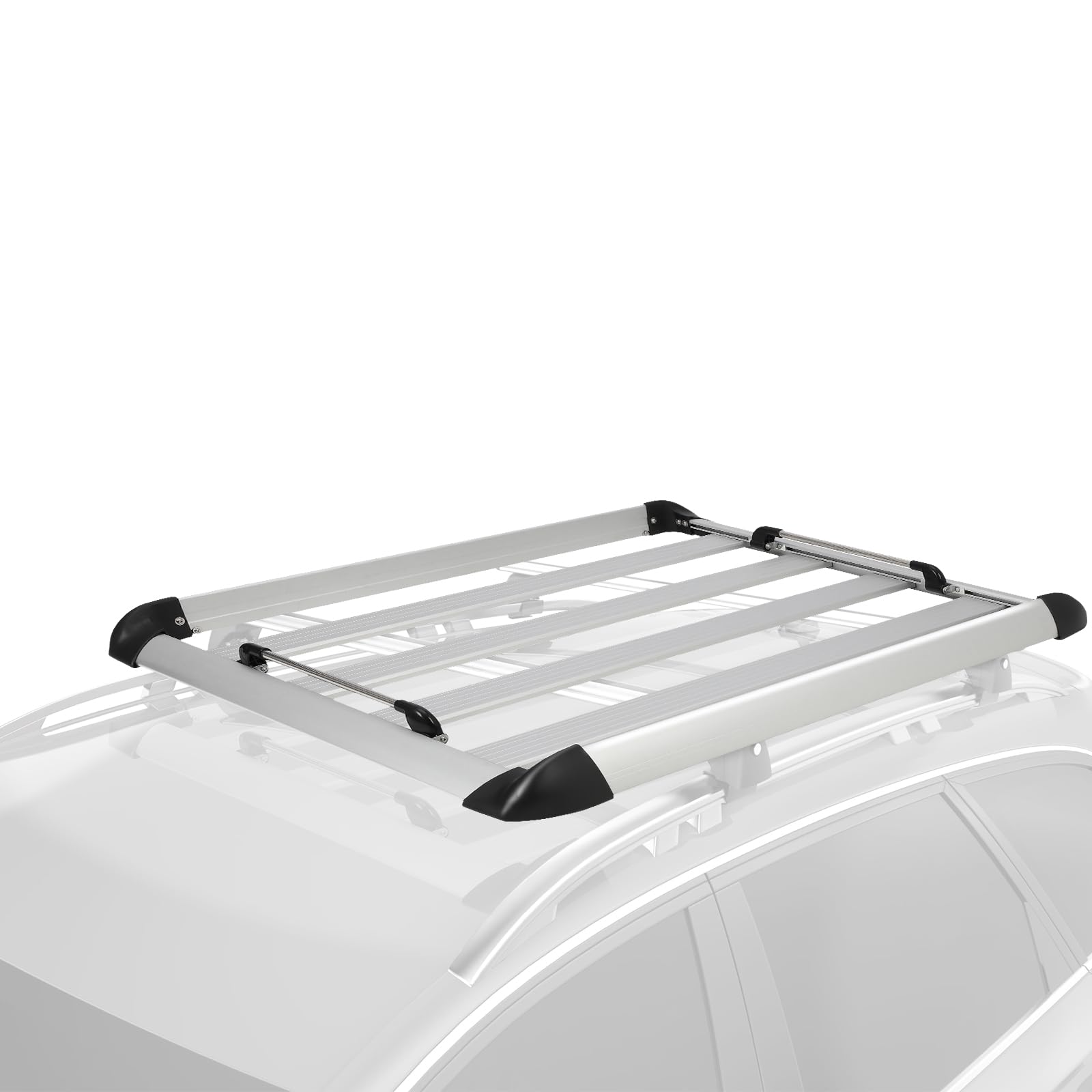 MERXENG Roof Rack Basket, 50 x 43.3 Inch Heavy Duty Car Carriers Rooftop Basket, 165Lbs Capacity Cargo Rack for SUV Truck Cars