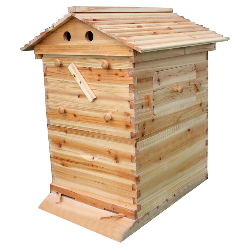 Beekeeping Wooden House Beehive Boxes- Bee Hive Boxes - for Beekeepers Food Grade BPA, Max 7Pcs Auto Flow Beehive Frame