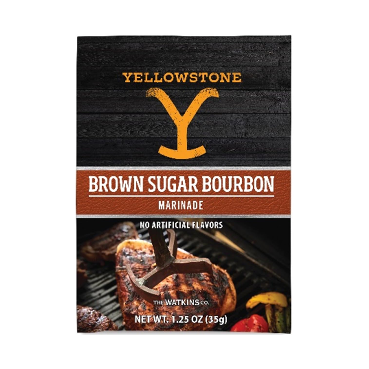 Yellowstone Brown Sugar Bourbon Marinade, 1.25 Ounce (Pack of 12)