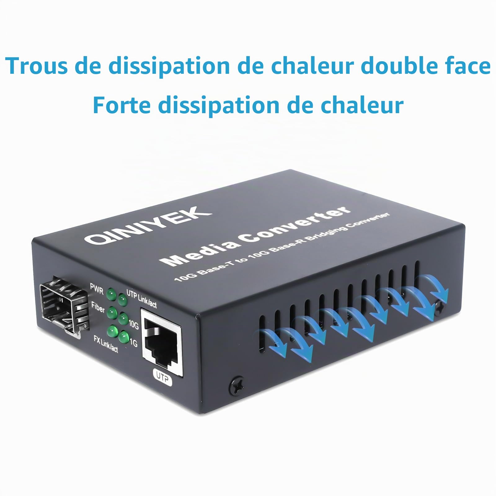 10G Multi-Gigabit SFP Media Converter, 2 Port 10 Gigabit Ethernet Switch, 1x 100M/1G/2.5G/5G/10GBase-T RJ45 to 1x 10GBase-X SFP+ Slot NDAA & TAA Compliant, Power Adapter and Manual Included