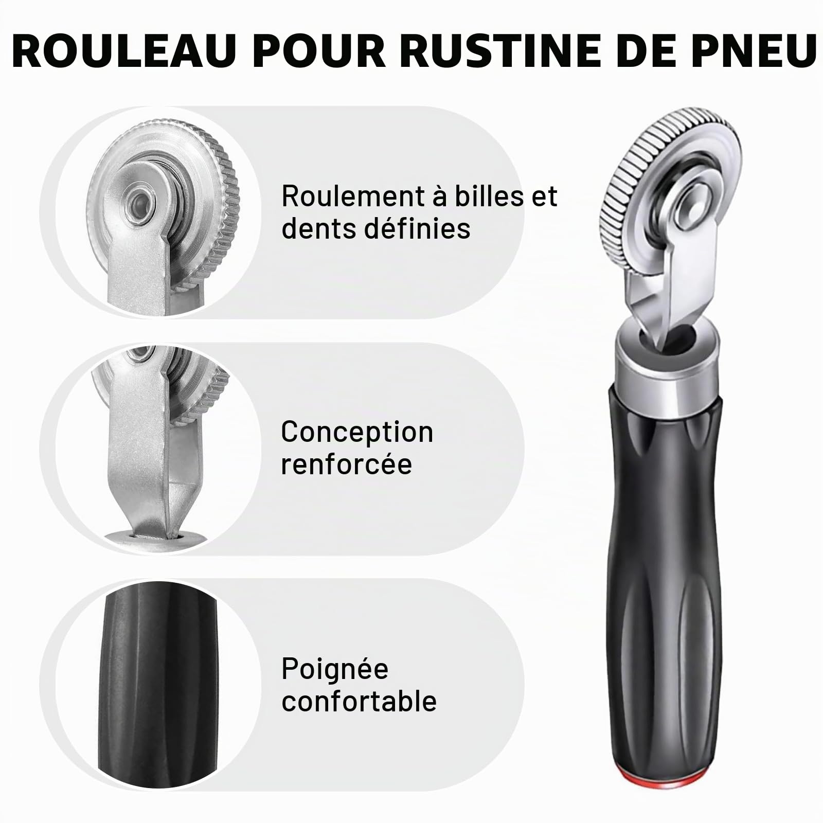 Kit de réparation de pneus 27 pièces Heavy Duty avec Bouchons | rouleau de patch de pneu avec tampon de pneu, réparation de pneus de voiture, kit de réparation de crevaison pour voiture