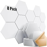 Vista 109 de paquete de 12 paneles acústicos autoadhesivos de alta densidad, paneles de espuma insonorizantes de 12 x 10 x 25/64 de pulgada, elegantes paneles