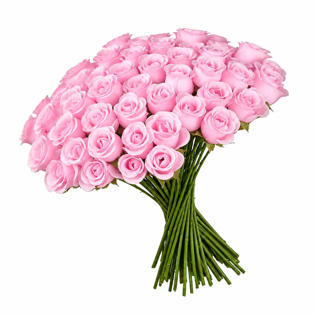 Kymo 50PCS 11.81" Long Stem Fabric Artificial Roses, Realistic Fake Rose Bouquet for Wedding Centerpieces, Bridal Bouquet, Valentine's Gifts & Home Decor (Kymo-Rose-DeepPink)