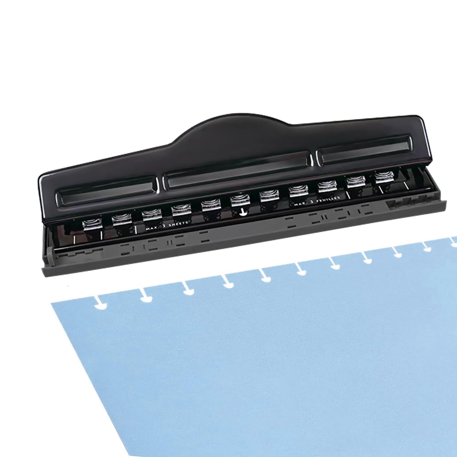 Perforadora de Setas 11 Agujeros, Perforadora de Papel con Marca de Posicionamiento para Cuadernos Recargables, Perforadoras para Encuadernación Planificadores Felices Adecuada para Papel A4 A5 A6