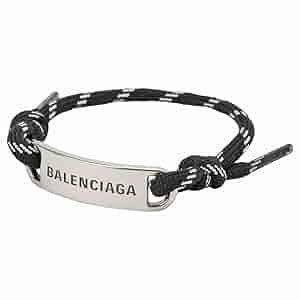 バレンシアガ ジャイアント 2連ブレスレット バングル レザー ブラック 中古・古着通販】BALENCIAGA (バレンシアガ) レザーブレスレット