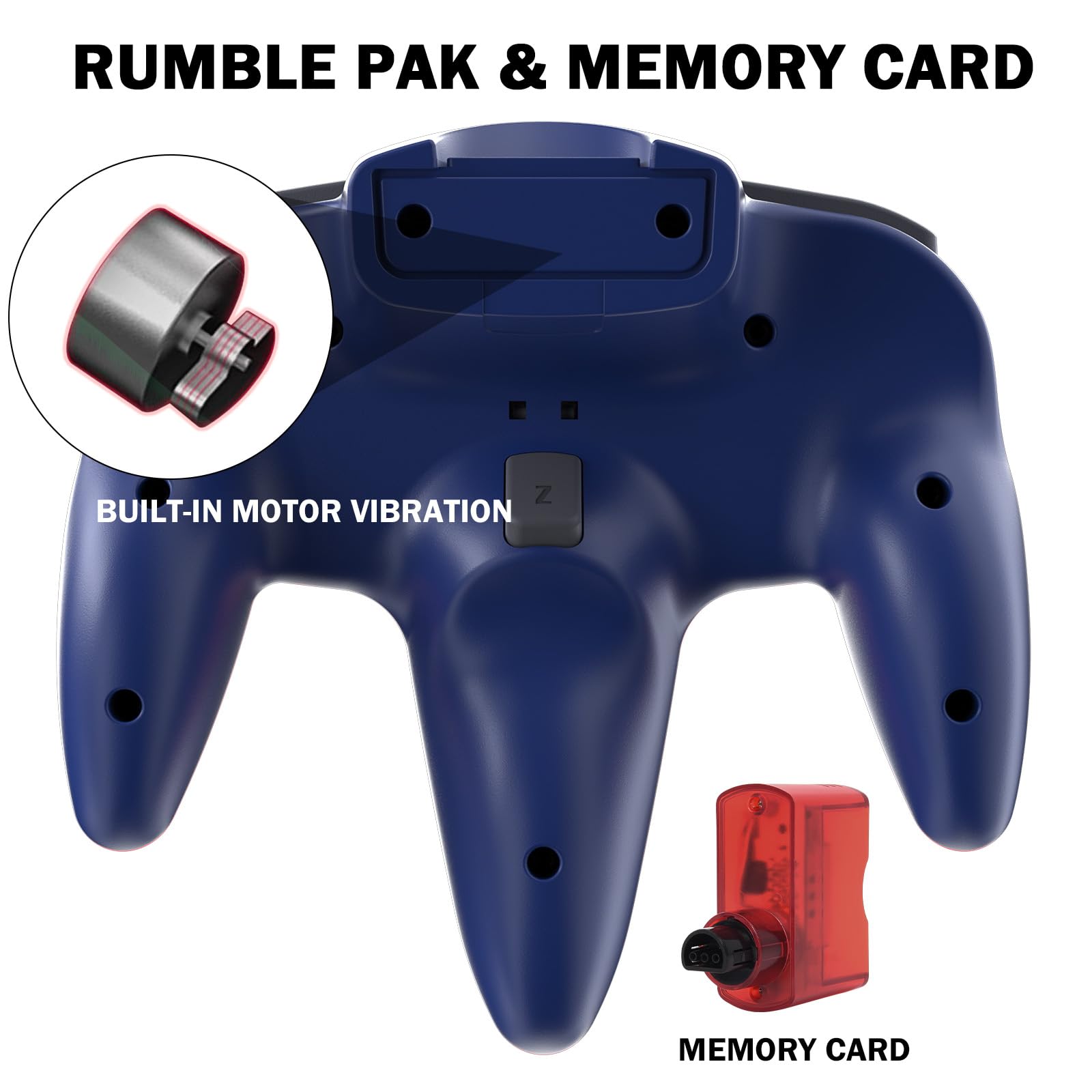 KIWITATA - driver inalámbrico N64 para consola de interruptores, 2.4 GHZ recargable N64 mando a distancia inalámbrico compatible con el sistema N64, Raspberry Pi, MAC, PC Windows 7,8,10,11