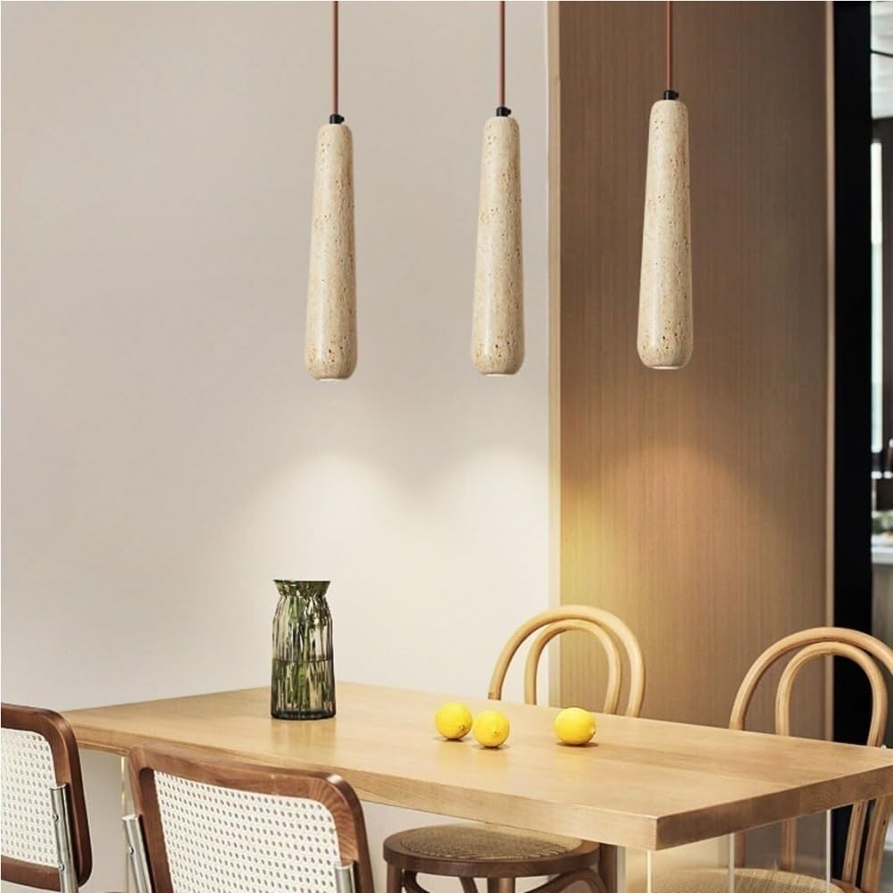 Yellow Travertine Lights Kitchen Island, Retro Sthanging Lamp Industrial Farmhouse Chandelier for Bedroom