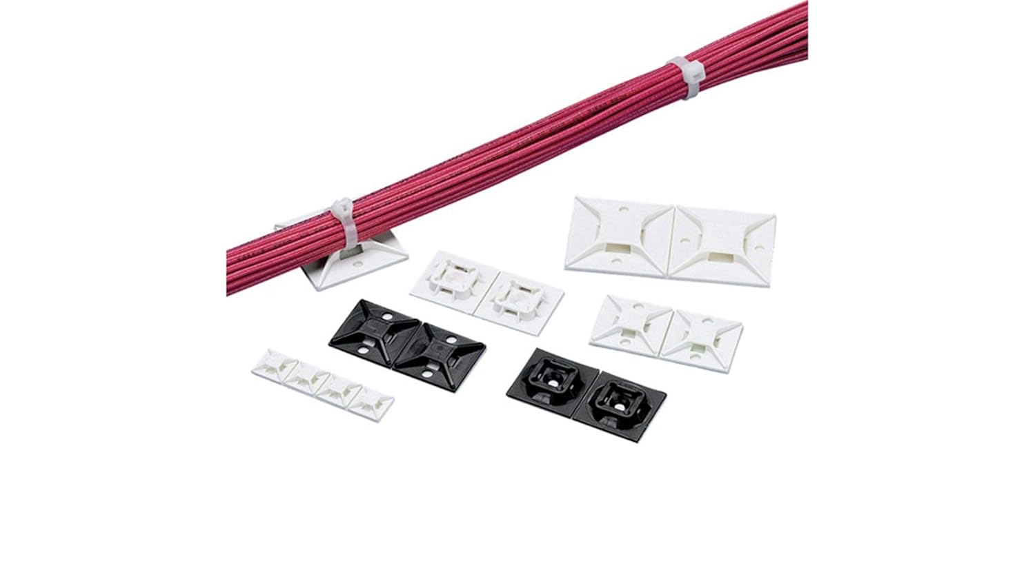 Panduit ABM2S-S6-D Cable Tie Mount, #6 Screw, 1 by 1-Inch, White (500-Pack)