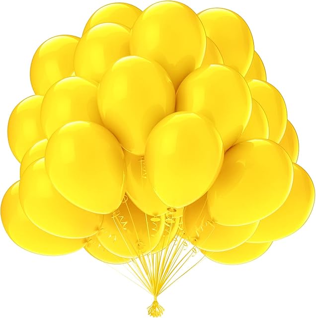 OWill Yellow Balloons, 50 pcs 10 inch Latex Yellow Pack with Balloon Kit, Party Balloons, , Birthday Party Decorations , Multicoloured Balloons for Yellow Party Decorations