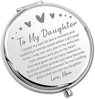 PLITI To My Daughter Compact Mirror From Mom Dad Daughter Graduation Gift Daughter Inspirational Pocket Mirror (Daughter closed CM U)