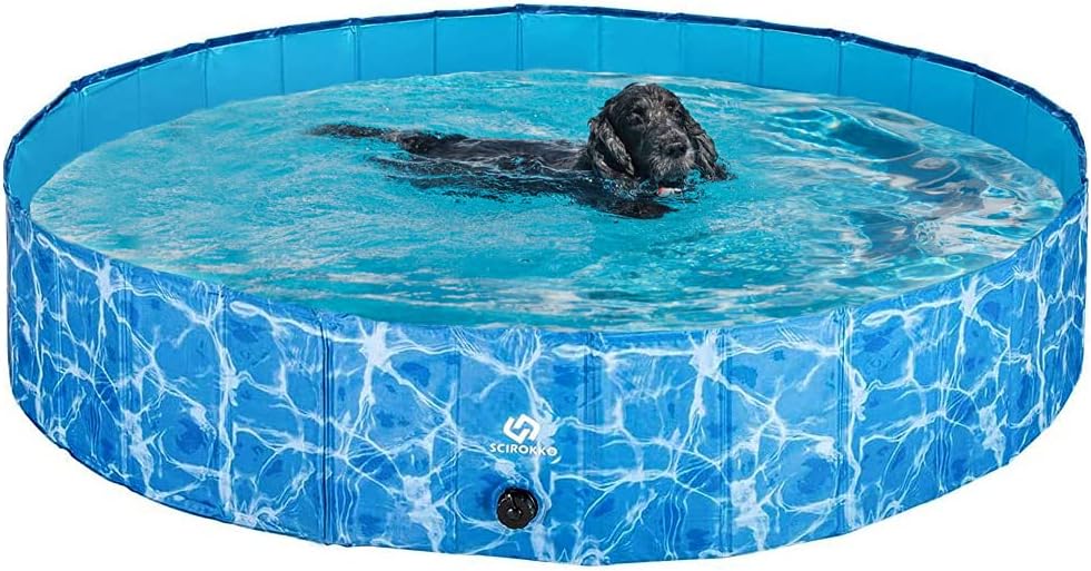 SCIROKKO Foldable Dog Swimming Pool Collapsible Pet Pools Washing or Playing Bathing Tubs Outdoor for Small Medium Large Dogs Cats &…