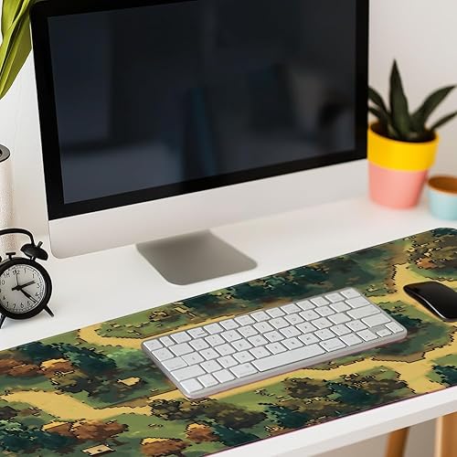 Miniatura 4 de WEBEEDY Retro Forest Gaming Mouse Pad Large Desk Pad Pixel Art Non-Slip Rubber Base Computer Keyboard Mousepad, Mouse Mat with Stitched Edges for