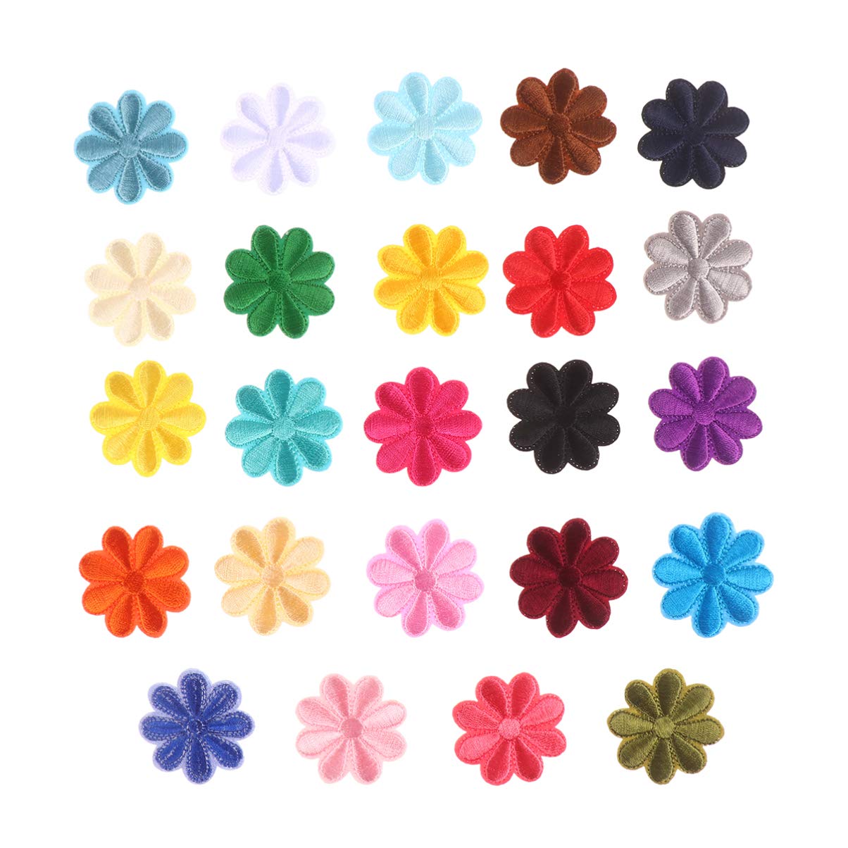 24Pcs Sunflower Patches For Clothes Embroidered Patches Sew On Iron On Patch Appliques For Diy Clothes Dress Jeans