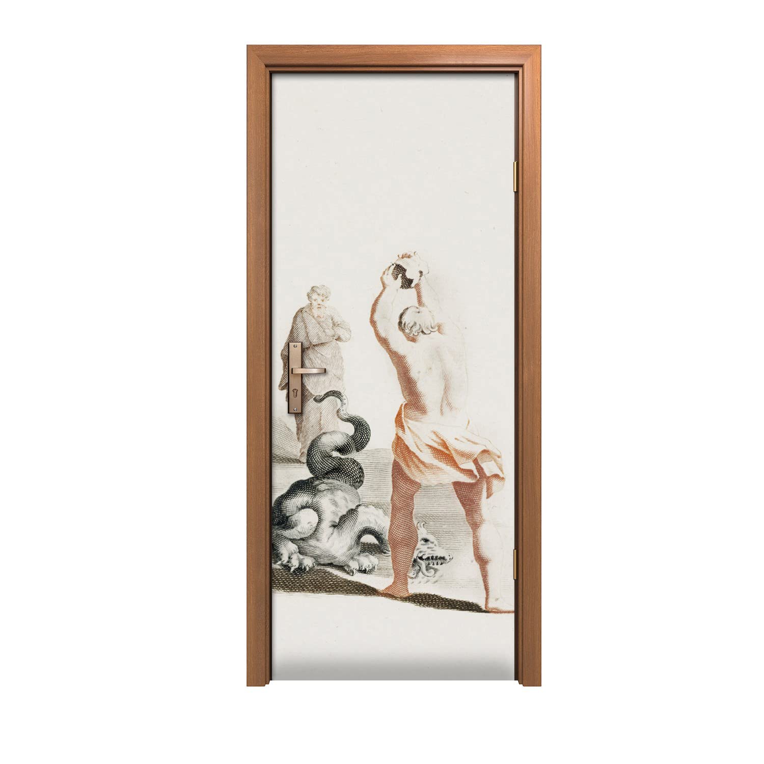 Autocollant de porte anti-imperfections 80x200cm motif antiquité
