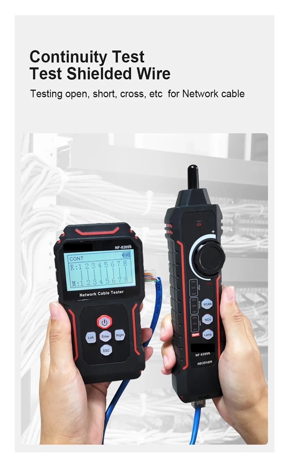 Netzwerkkabeltester, Netzwerkkabeltester, Cat5 Cat6-Verfolgung, PoE, Längenerkennung, Durchgangstest Mit NCV Und Lampe,für Netzwerkkabel