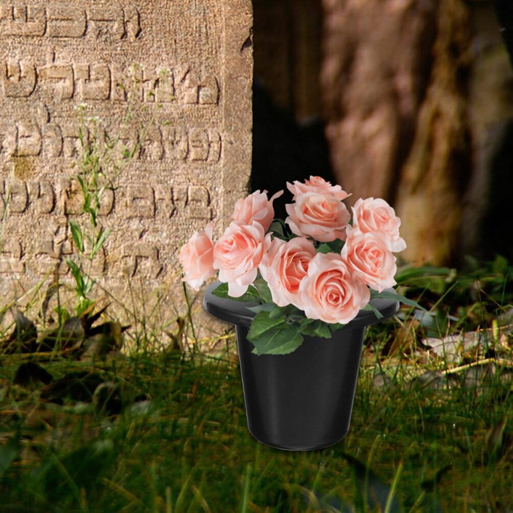 HANABASS Cemetery Grave Vase Inserts: 8pcs 16 Holes Cemetery Flowers Holder Graveside Bracket Memorial Day Grave Decorations Cemetery Vases for Graveyard Flower Marker