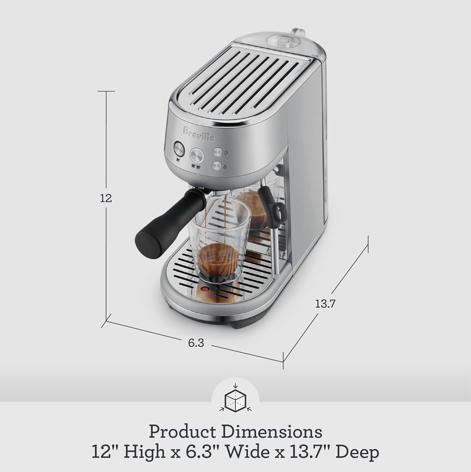 Breville Máquina de café expresso Bambino BES450BSS, aço
