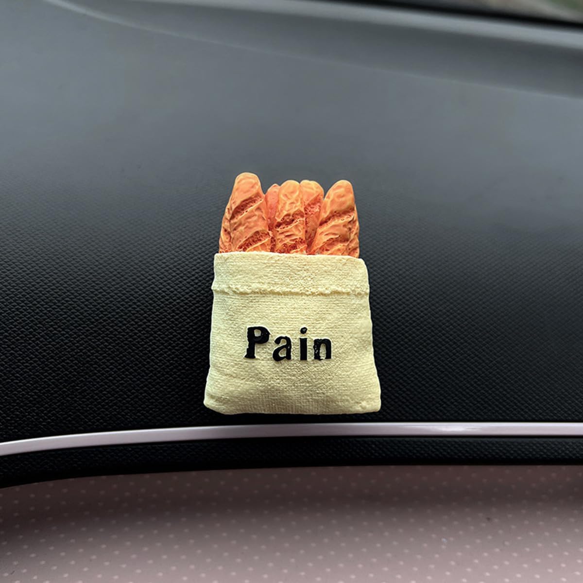 Car Mini Hook, Multifunctional Self-Adhesive Vehicle Backseat Hanger, 3D Food Design Car Dashboard Hook, Auto Interior Accessory for Storage Key, Charging Cable, Mask, Earphone (Bread)