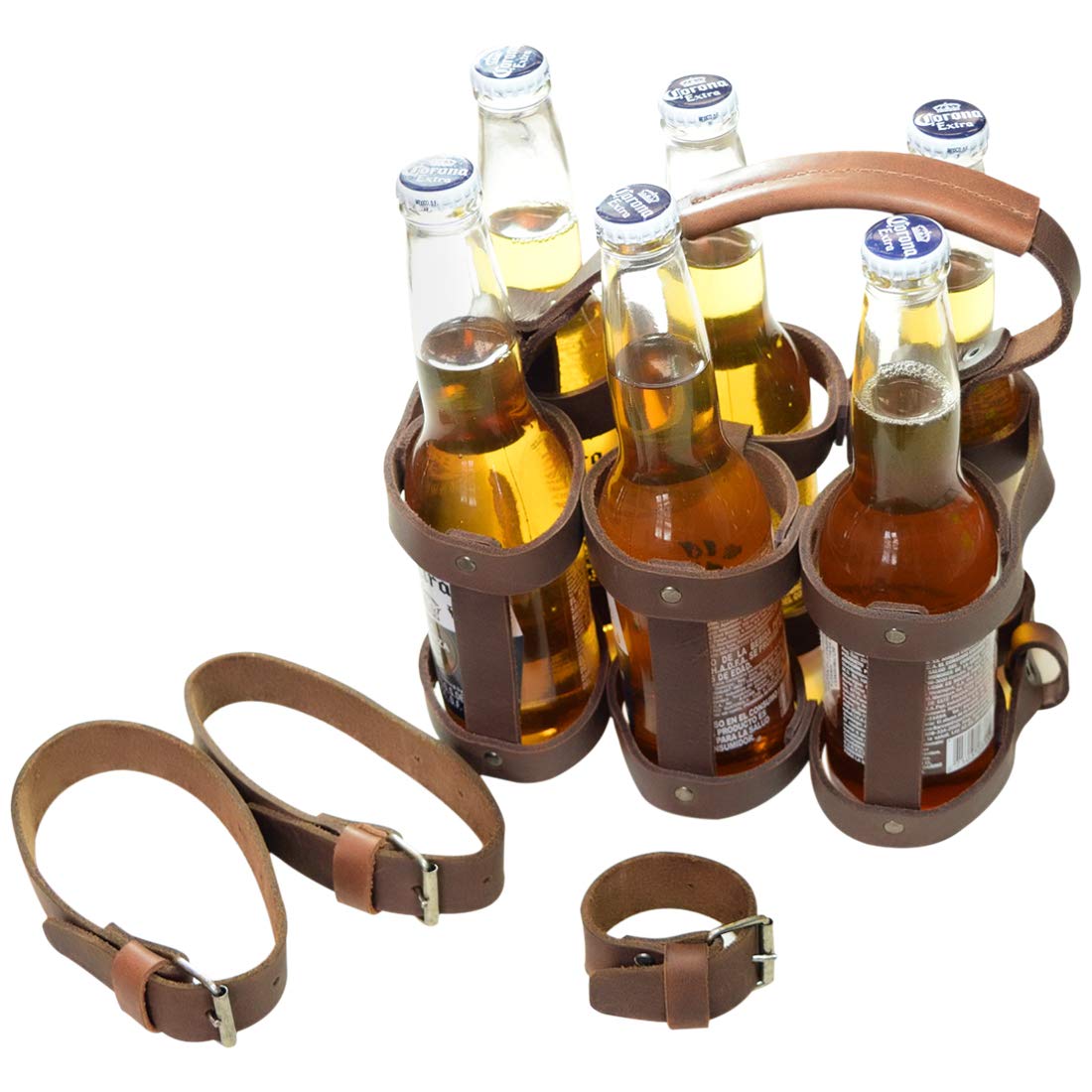Hide & Ride Getränkehalter Aus Vollnarbenleder Für Fahrradlenker – Handgefertigt In Guatemala, Bourbon Brown
