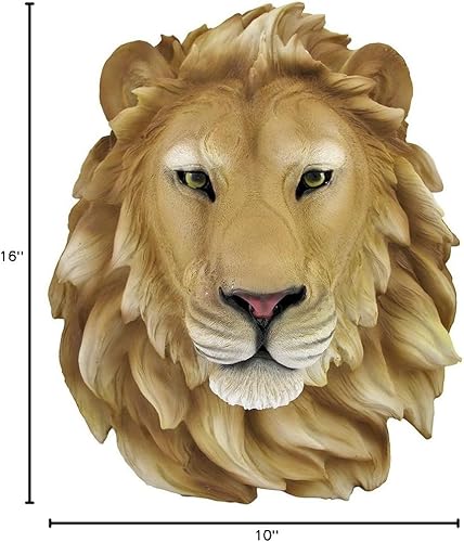 Miniatura 5 de DWK Busto de animal de taxidermia de imitación de cabeza de león dorado  Máscaras de animales africanos decoración de pared  Escultura de pared