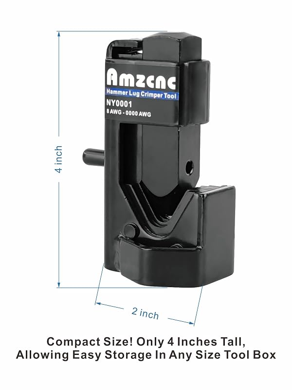 AMZCNC Hammer Lug Crimper Tool - 0000 AWG Battery and Welding Cables( 8 AWG TO 4/0 Wire Gauge) by AMZCNC - Image 5