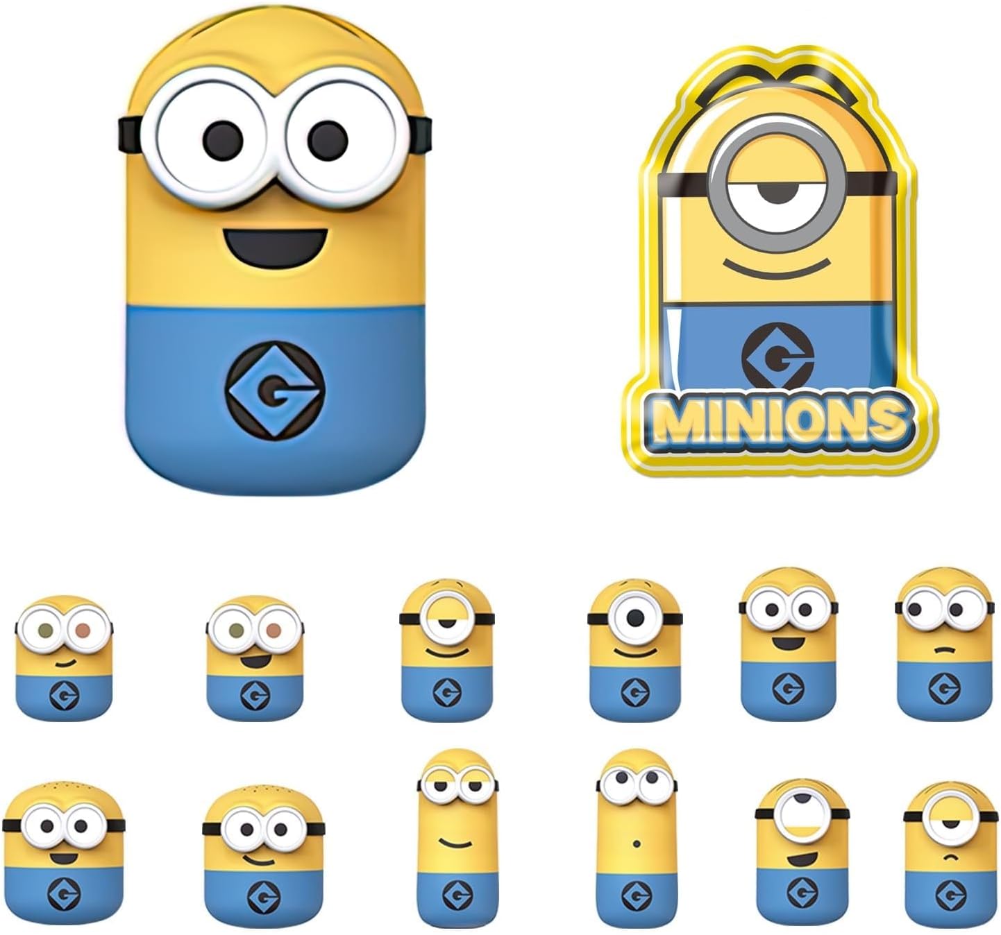 Minions Blind Box Action Figures 3 Pcs, Mini Collectible Stacking Toys for Home Decor Desk Accessories, Despicable Me Gifts for Adults & Kids Age 3+, Q-Topping Classic Series, 3 Blind Bag