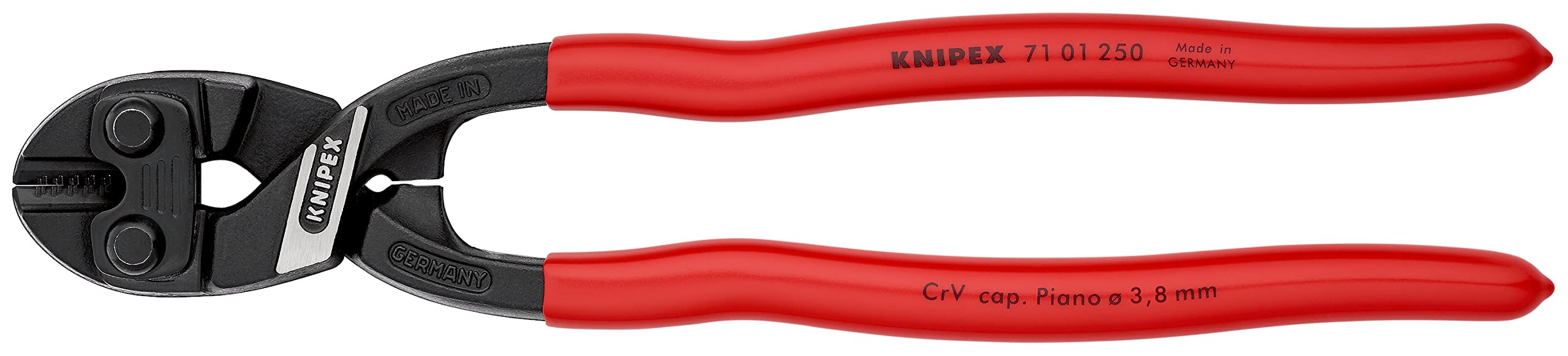 KNIPEX CoBolt XL Cortabulones compacto con cartulinas autoservicio recubiertos de plástico 250 mm, 71 01 250 SB