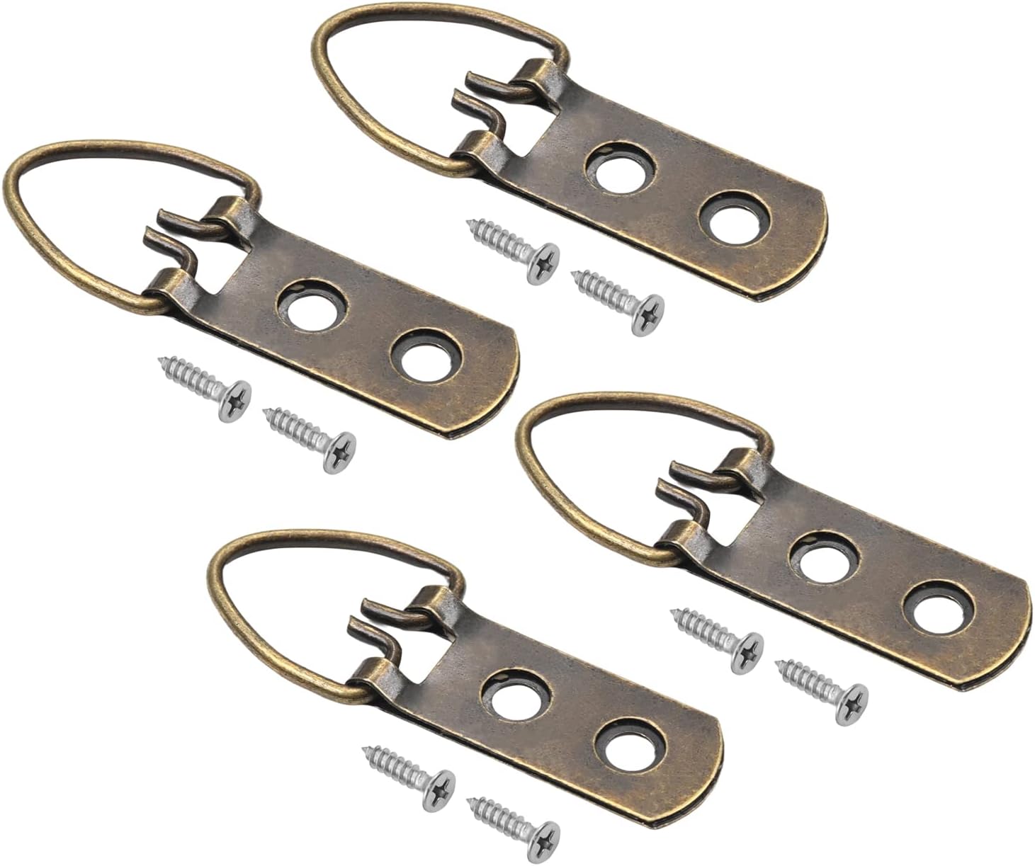 Nails for Hanging Pictures,Picture Hooks 50PCS Ring Picture Frame Buckle 2.13" x 0.63" Bronze Tone Assortment Kit for Home Decoration Picture Frames Photo Hanging Solutions(20Pcs)