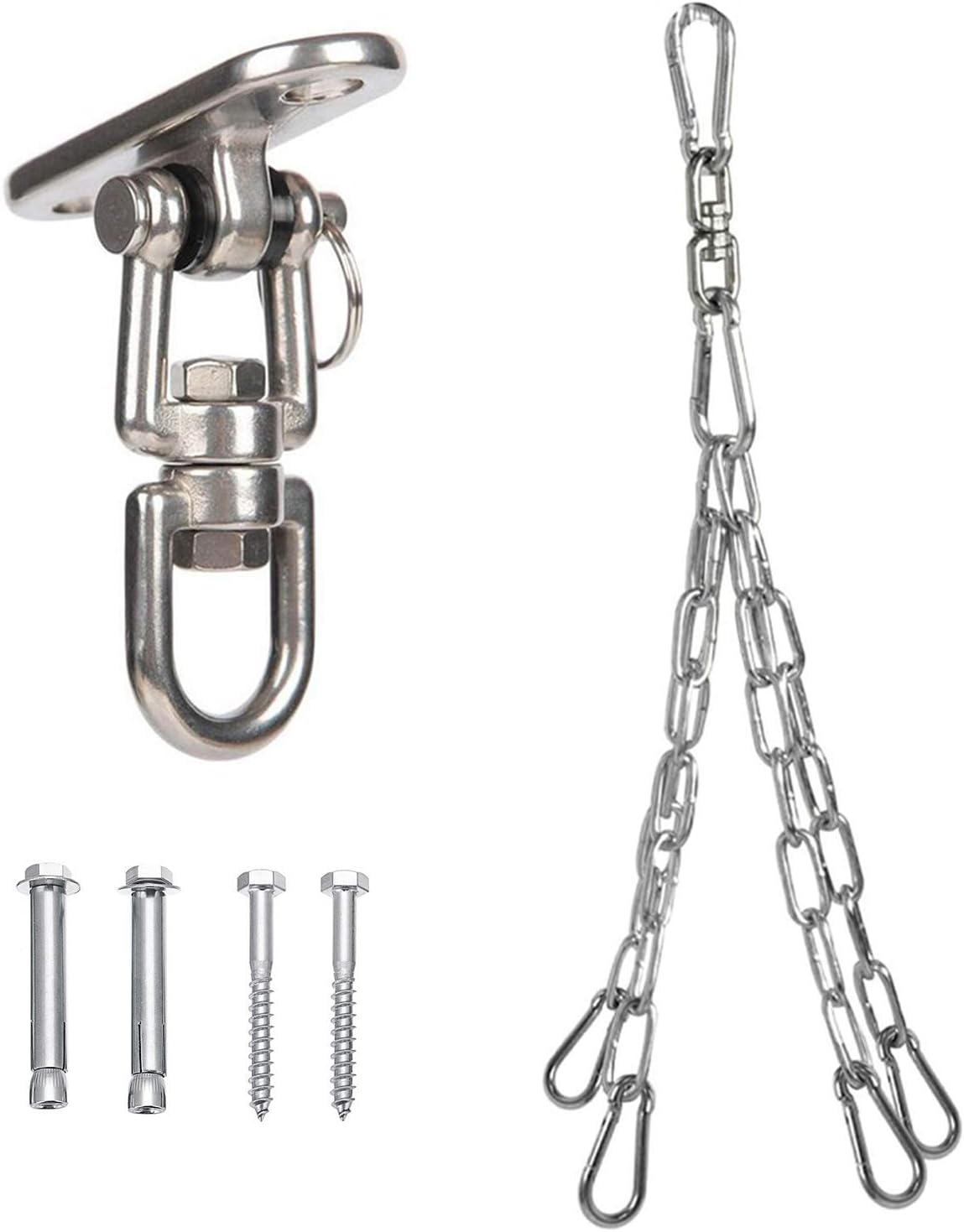 Stainless Steel Antirust Punch Bag Stand, Boxing Bag Stand with 4 Strand Hanging Steel Swivel Chain, Punch Bag Bracket Punching Bag Stand, Boxing Accessories for Punching Training