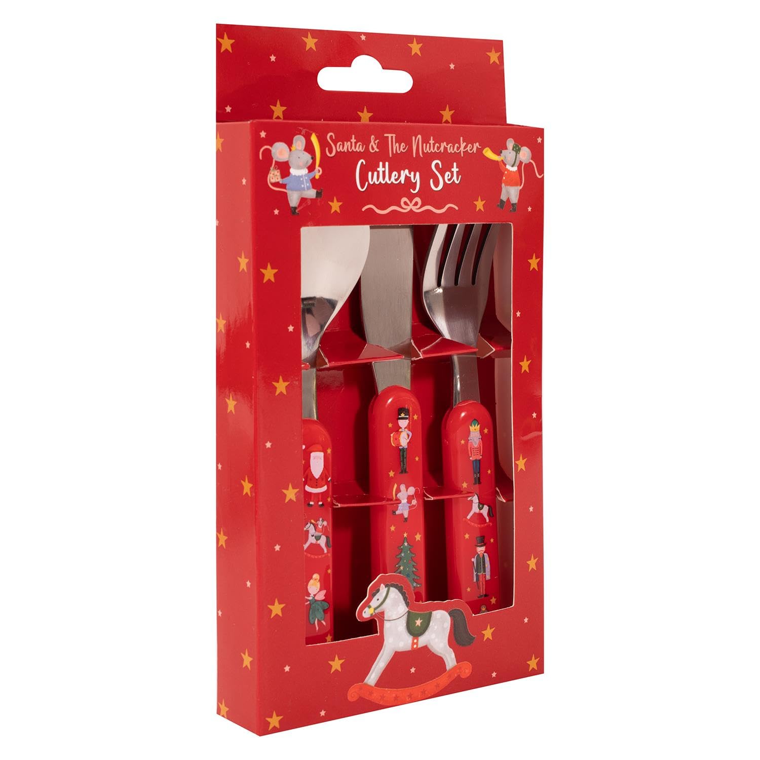 Yöl Cutlery Christmas Kids Santa And Nutcracker 3 Piece Set Xmas Toddler Stocking Filler