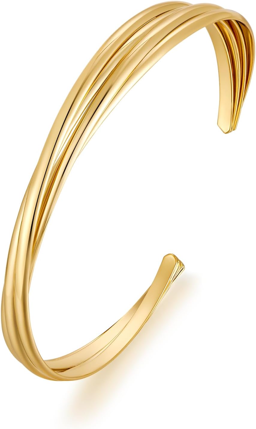 MUYAN Gold Vintage Statement Open Cuff Bracelets for Women Bangle Bracelet Boho Jewelry