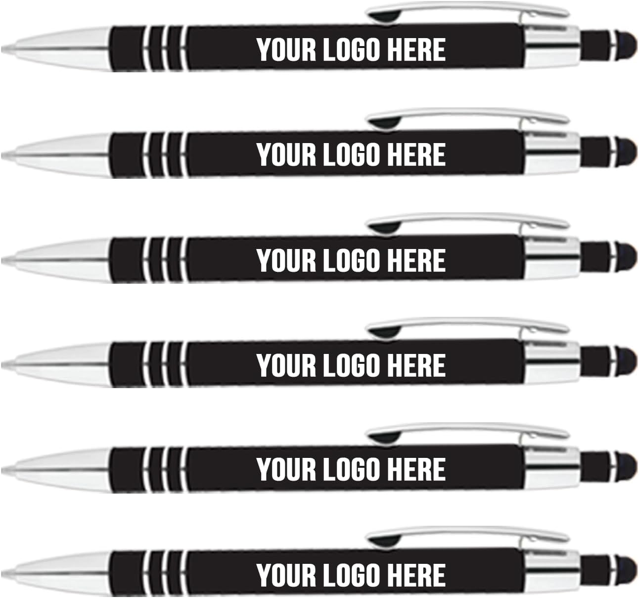Custom Metal Stylus Pens - Custom Printed for Name/Business/Event Details | Dual-Function Ballpoint & Stylus Tip | - Durable & Lightweigh (Orange, 50 Count, Pack of 1)