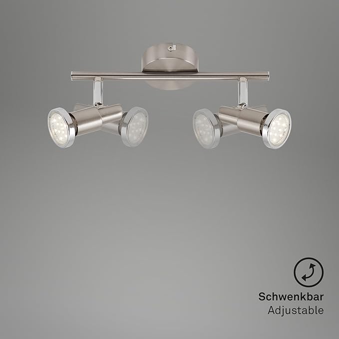 Briloner Briloner Lichten LED plafondlamp, 2 draai- en zwenkbare LED-spot-lampen, plafondlamp, metaal, spotlight incl. lamp à 3 W, lengte: 27,5 cm photo 3