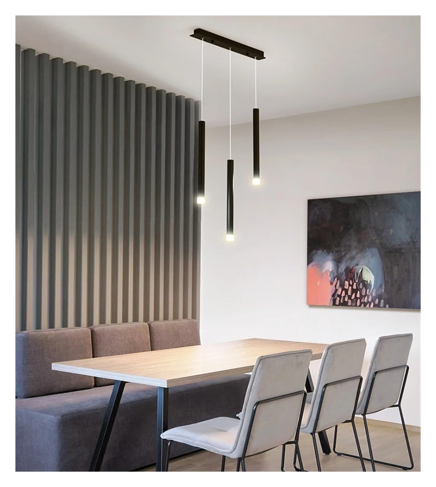 HMASNSEIY Style LED Pendant Lamp Compatible with Dining Room Kitchen Bar Living Room Bedroom Black Design Ceiling Chandelier Light, Light Fixture-5 Head(3 Head)