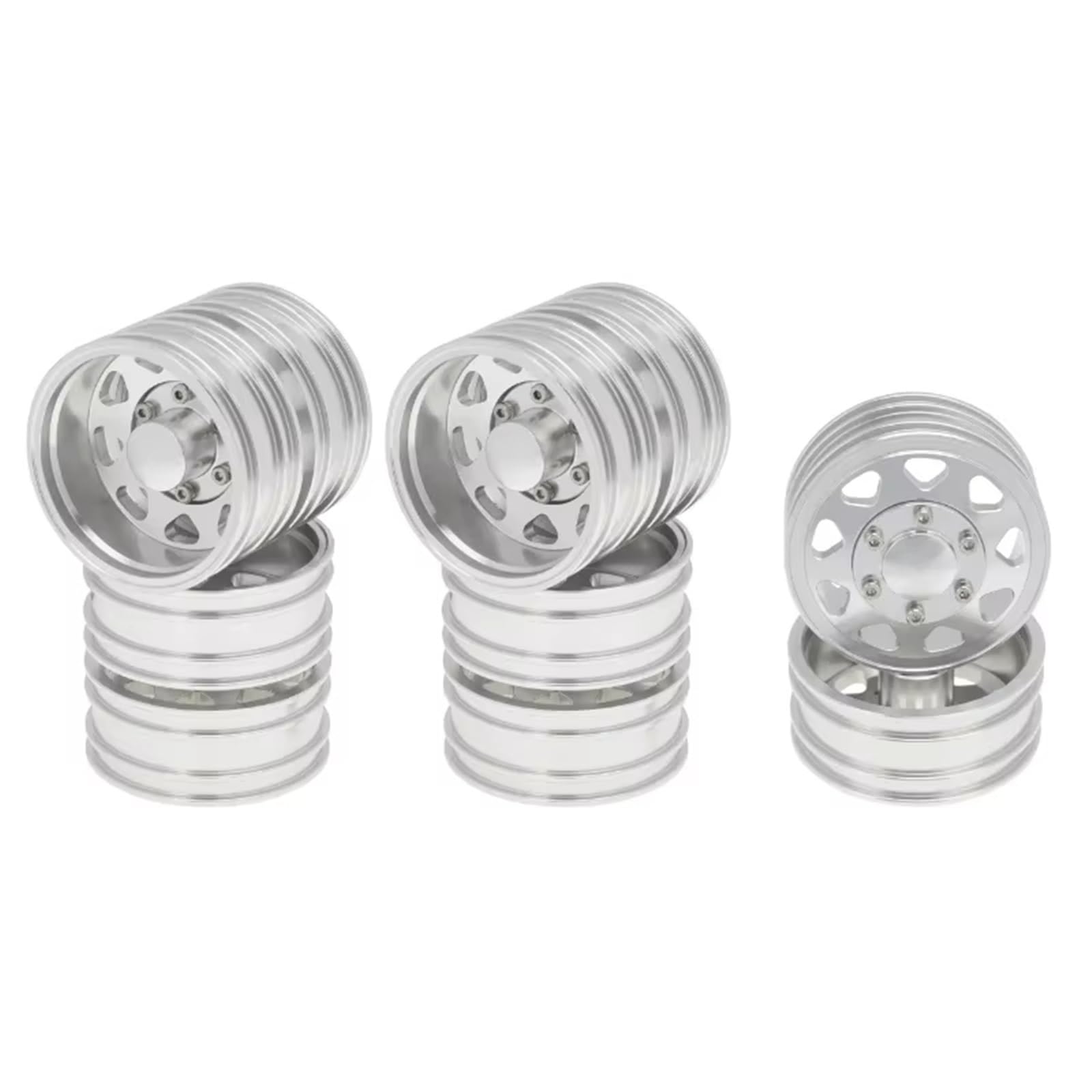 Auto RC Accessori per Tamiya 1/14 Trattore Rimorchio Camion Auto Parti di Aggiornamento 6 Pezzi Ruota Pneumatico Set Completo Mozzo Anteriore E Posteriore Metallo
